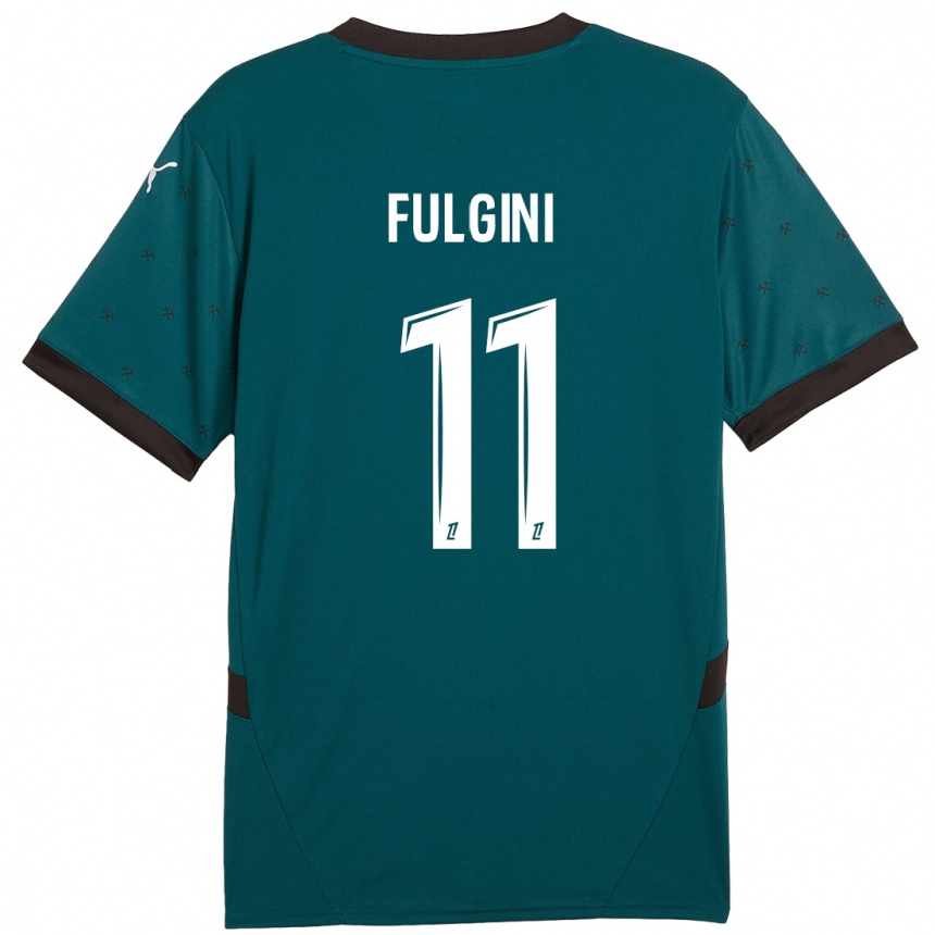 Kids Football Angelo Fulgini #11 Dark Green Away Jersey 2024/25 T-Shirt Australia