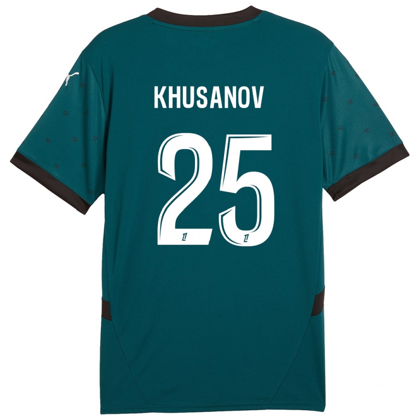 Kids Football Abdukodir Khusanov #25 Dark Green Away Jersey 2024/25 T-Shirt Australia