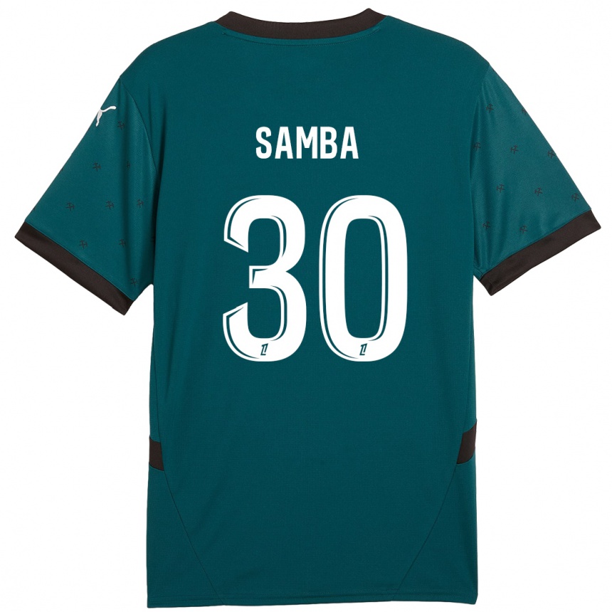 Kids Football Brice Samba #30 Dark Green Away Jersey 2024/25 T-Shirt Australia