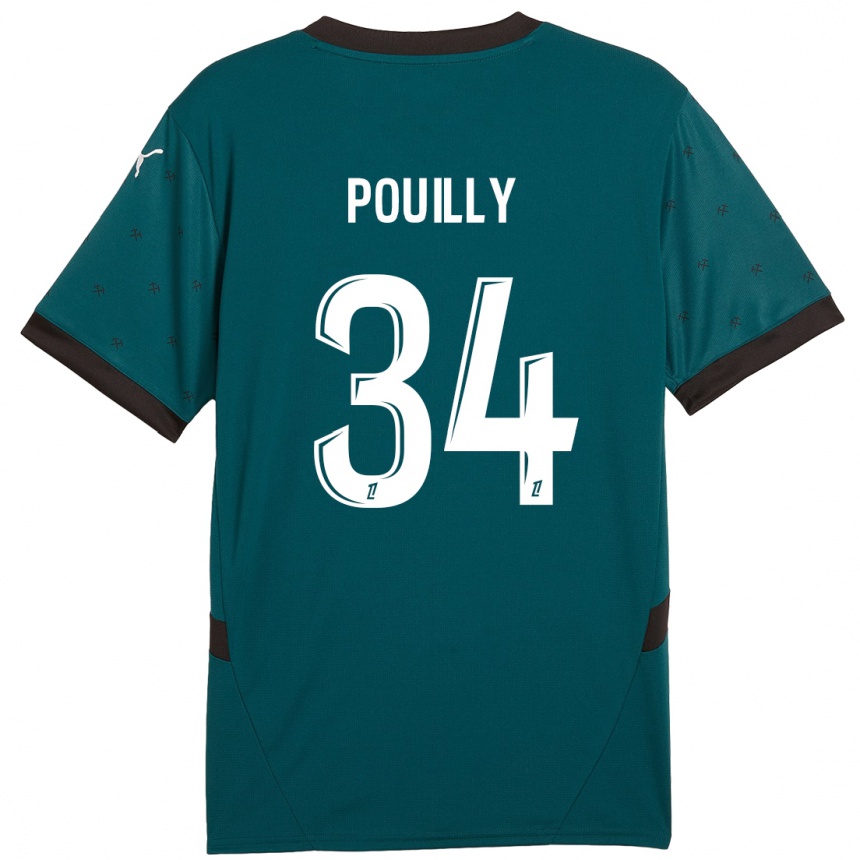 Kids Football Tom Pouilly #34 Dark Green Away Jersey 2024/25 T-Shirt Australia