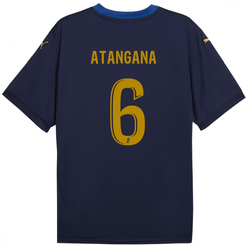 Kids Football Valentin Atangana Edoa #6 Navy Gold Away Jersey 2024/25 T-Shirt Australia