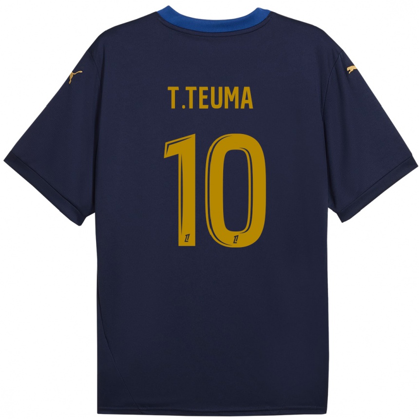 Kids Football Teddy Teuma #10 Navy Gold Away Jersey 2024/25 T-Shirt Australia