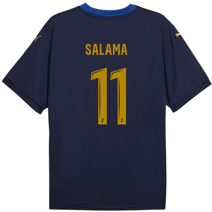 Kids Football Amine Salama #11 Navy Gold Away Jersey 2024/25 T-Shirt Australia