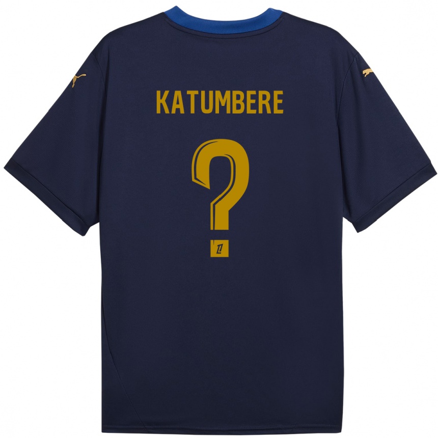 Kids Football Noah Katumbere #0 Navy Gold Away Jersey 2024/25 T-Shirt Australia