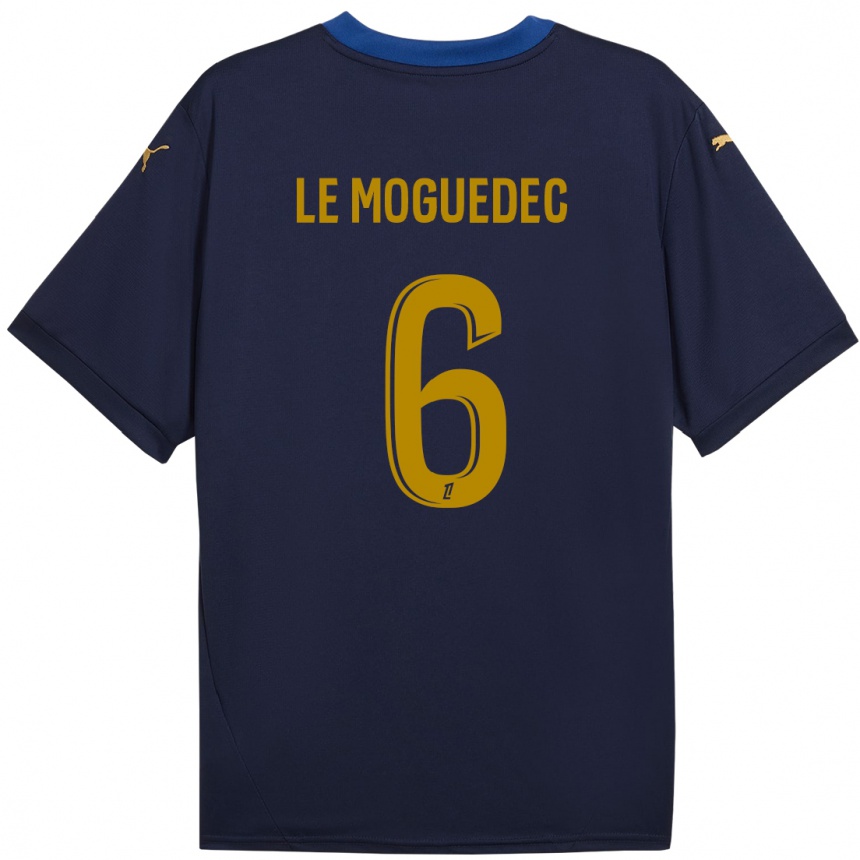 Kids Football Anaële Le Moguédec #6 Navy Gold Away Jersey 2024/25 T-Shirt Australia