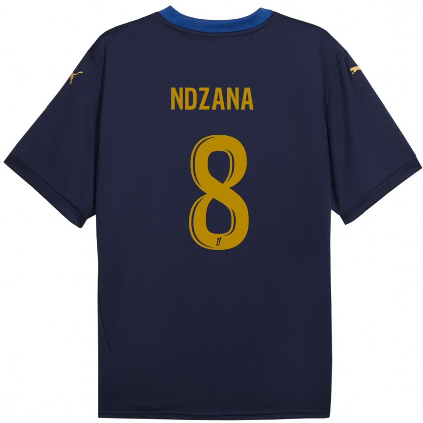 Kids Football Colette Ndzana Fegue #8 Navy Gold Away Jersey 2024/25 T-Shirt Australia