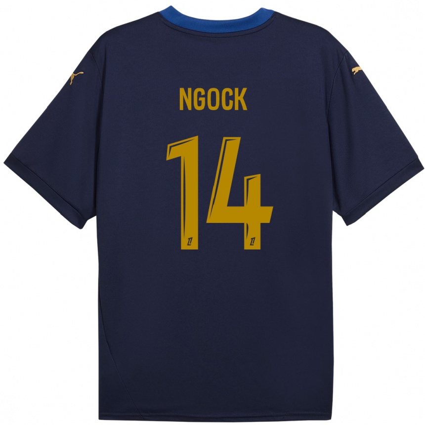 Kids Football Monique Ngock #14 Navy Gold Away Jersey 2024/25 T-Shirt Australia