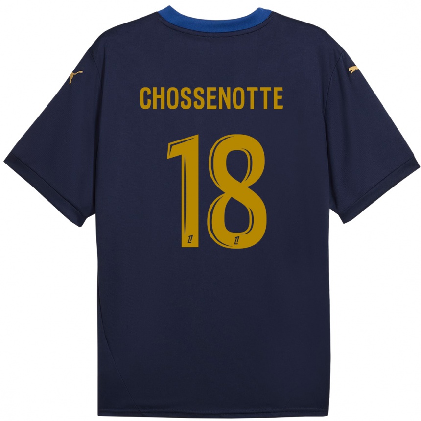 Kids Football Shana Chossenotte #18 Navy Gold Away Jersey 2024/25 T-Shirt Australia