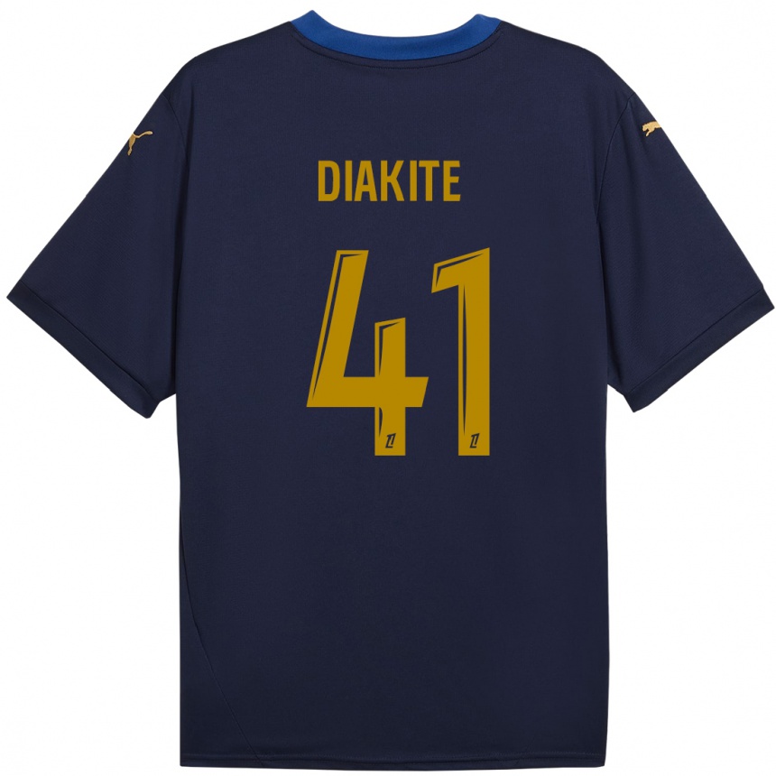 Kids Football Ibrahim Diakité #41 Navy Gold Away Jersey 2024/25 T-Shirt Australia