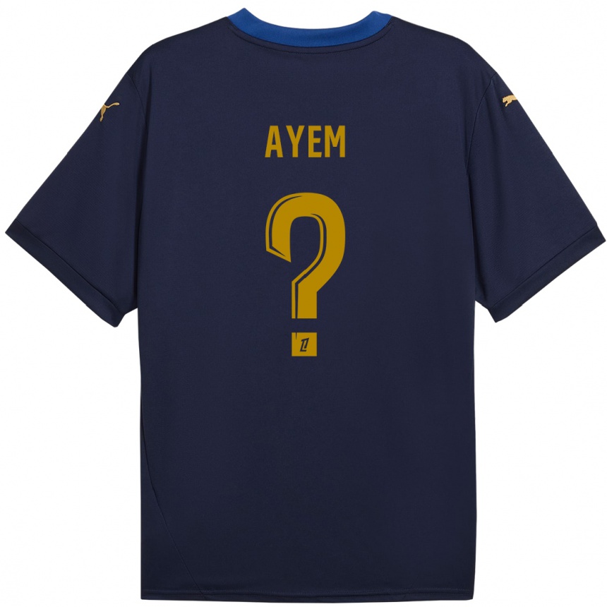 Kids Football Grégory Ayem #0 Navy Gold Away Jersey 2024/25 T-Shirt Australia