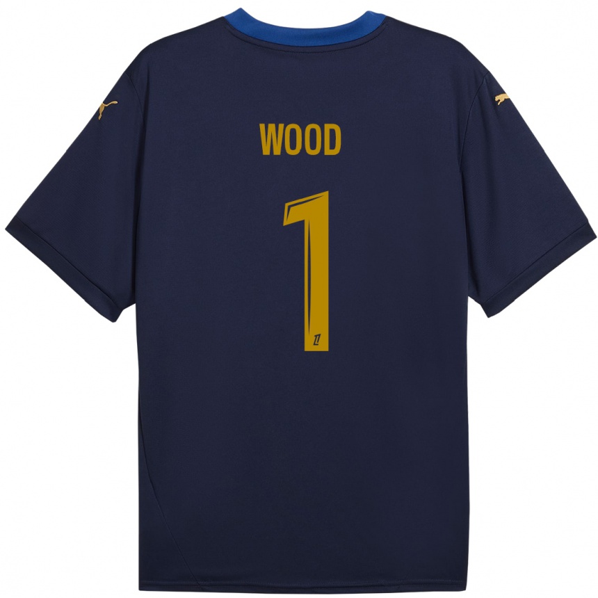 Kids Football Mackenzie Wood #1 Navy Gold Away Jersey 2024/25 T-Shirt Australia