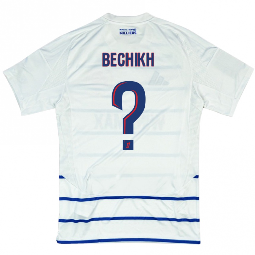 Kids Football Mohamed Bechikh #0 White Blue Away Jersey 2024/25 T-Shirt Australia