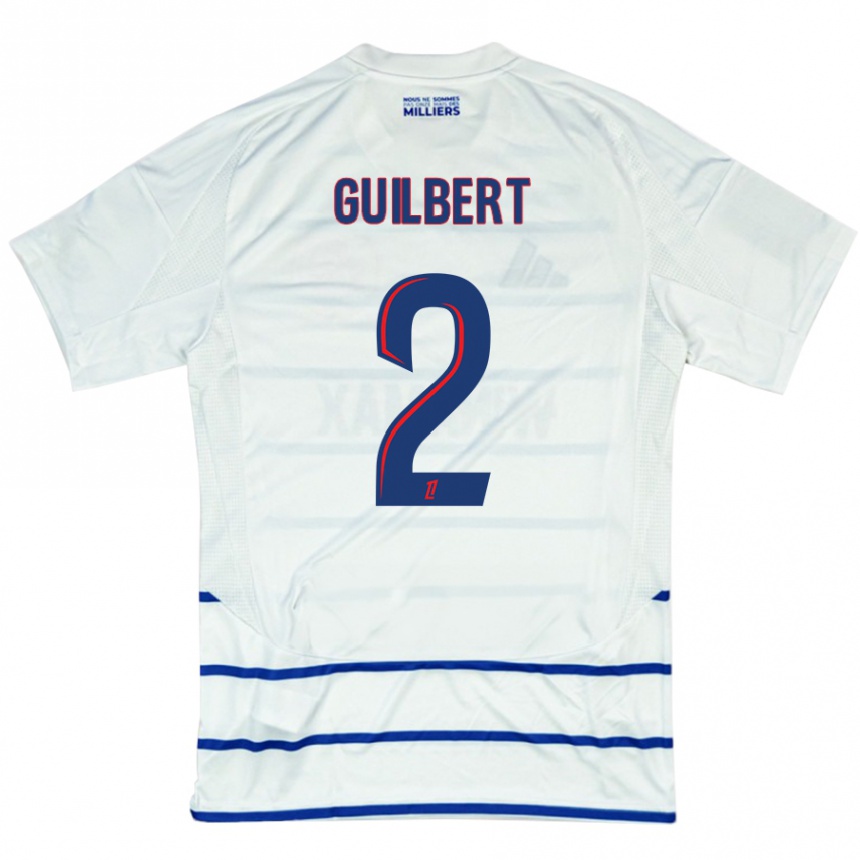 Kids Football Frédéric Guilbert #2 White Blue Away Jersey 2024/25 T-Shirt Australia