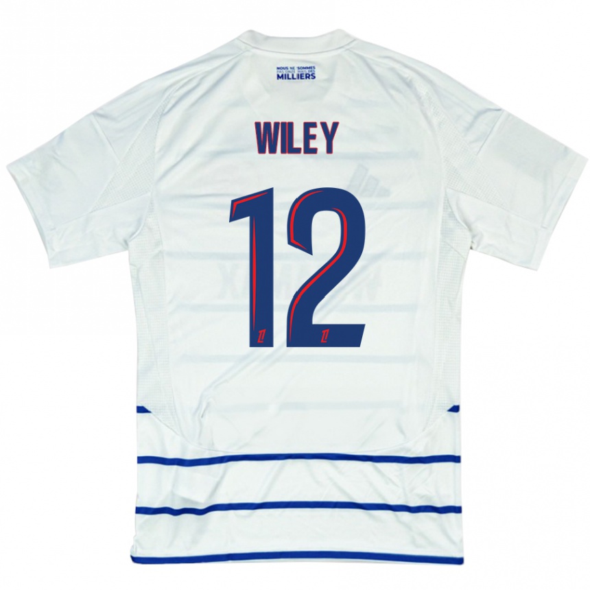 Kids Football Caleb Wiley #12 White Blue Away Jersey 2024/25 T-Shirt Australia