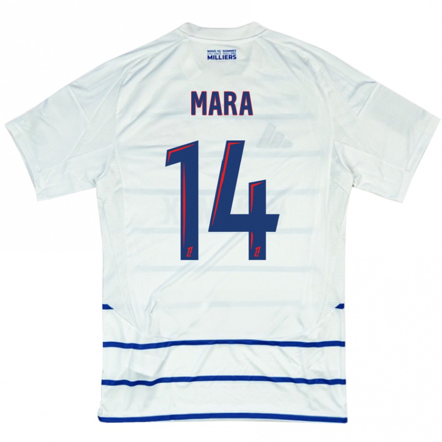 Kids Football Sékou Mara #14 White Blue Away Jersey 2024/25 T-Shirt Australia