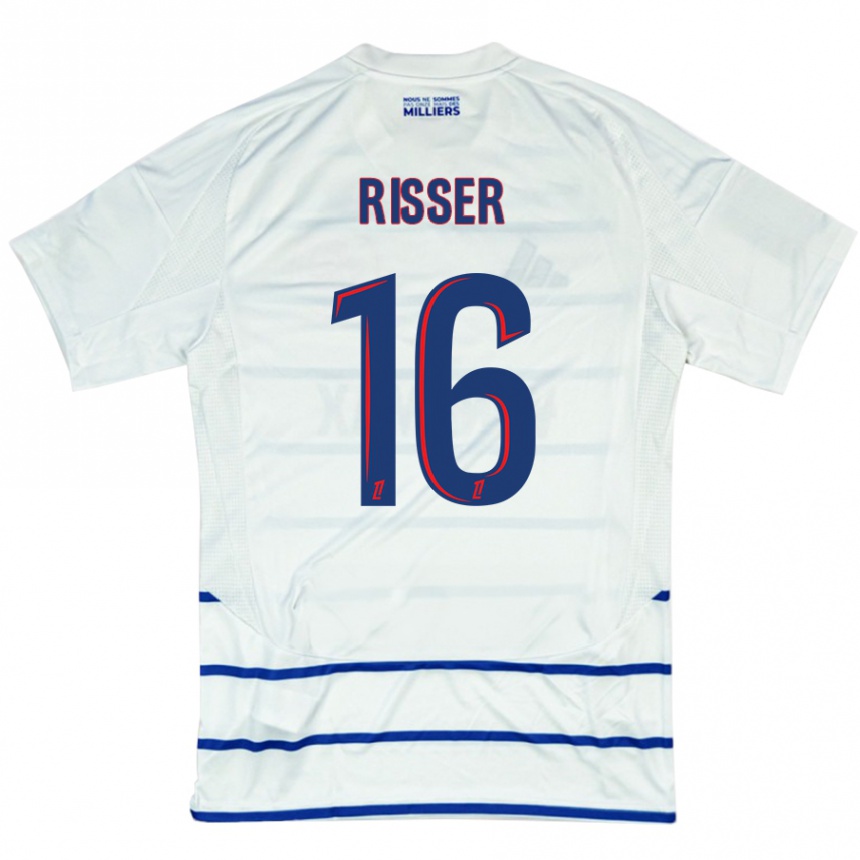 Kids Football Robin Risser #16 White Blue Away Jersey 2024/25 T-Shirt Australia