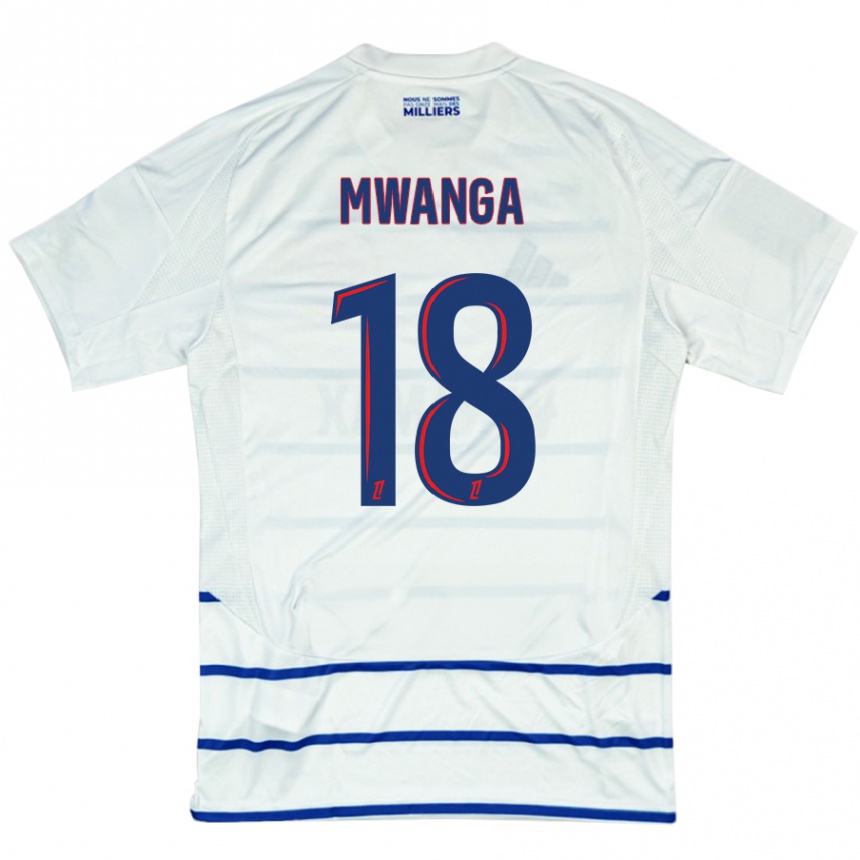 Kids Football Junior Mwanga #18 White Blue Away Jersey 2024/25 T-Shirt Australia