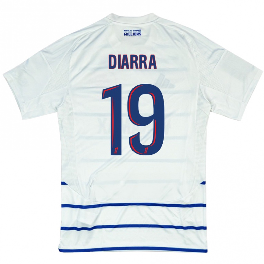 Kids Football Habib Diarra #19 White Blue Away Jersey 2024/25 T-Shirt Australia