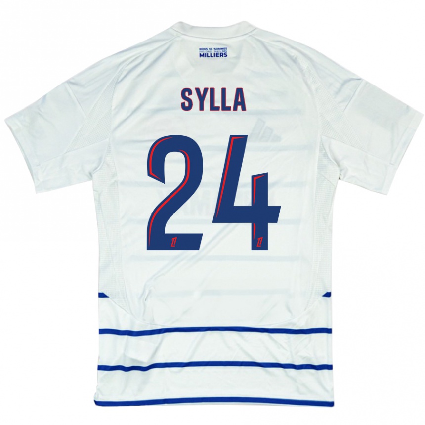 Kids Football Abakar Sylla #24 White Blue Away Jersey 2024/25 T-Shirt Australia