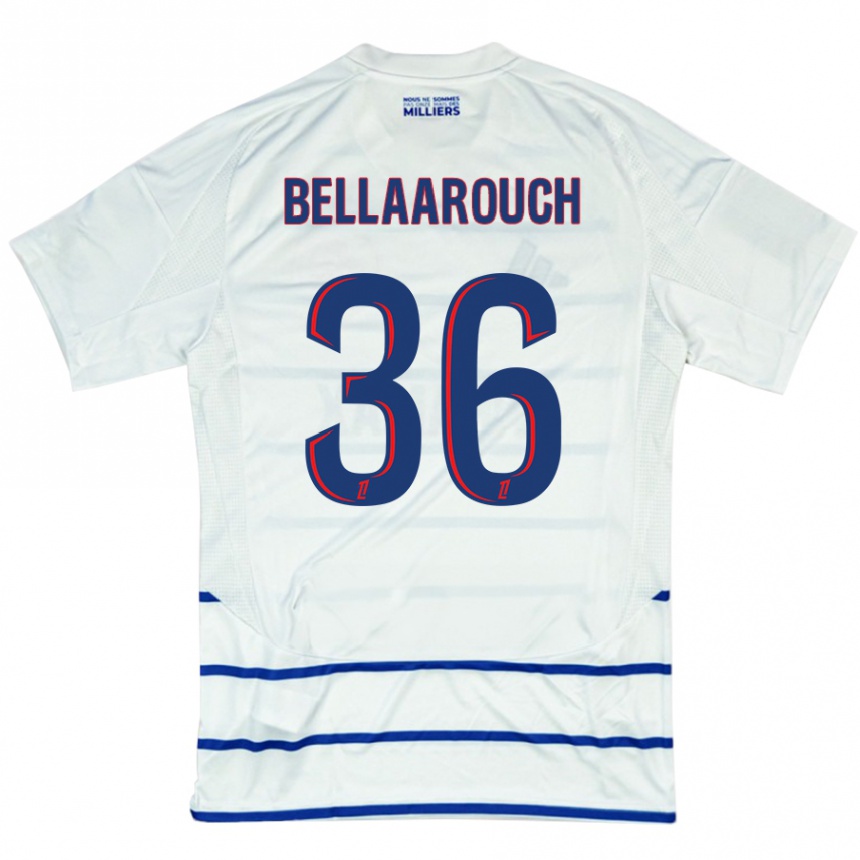 Kids Football Alaa Bellaarouch #36 White Blue Away Jersey 2024/25 T-Shirt Australia