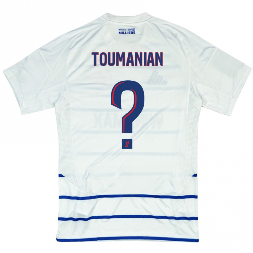 Kids Football Anthony Toumanian #0 White Blue Away Jersey 2024/25 T-Shirt Australia