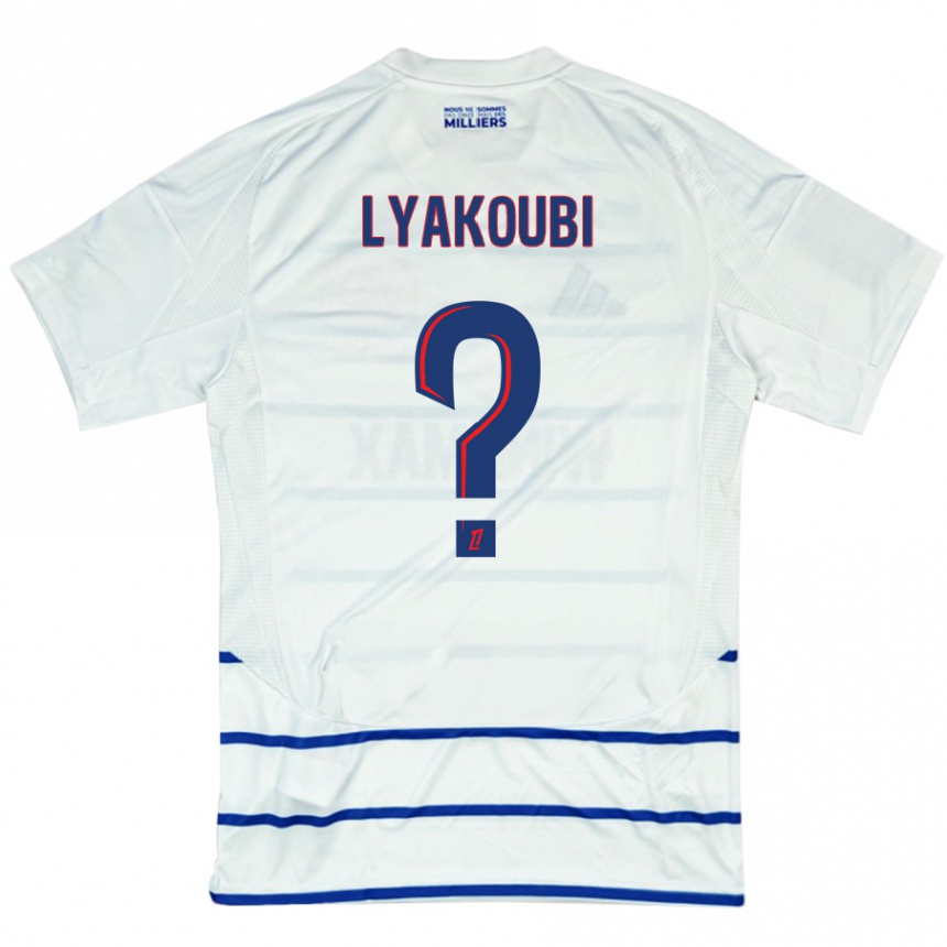 Kids Football Oussama Lyakoubi #0 White Blue Away Jersey 2024/25 T-Shirt Australia