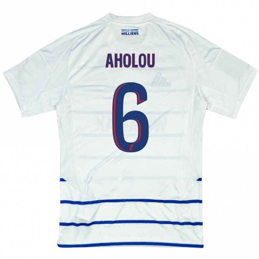 Kids Football Jean-Eudes Aholou #6 White Blue Away Jersey 2024/25 T-Shirt Australia