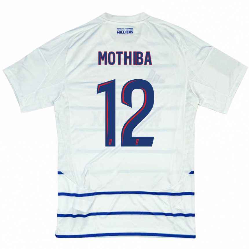 Kids Football Lebo Mothiba #12 White Blue Away Jersey 2024/25 T-Shirt Australia