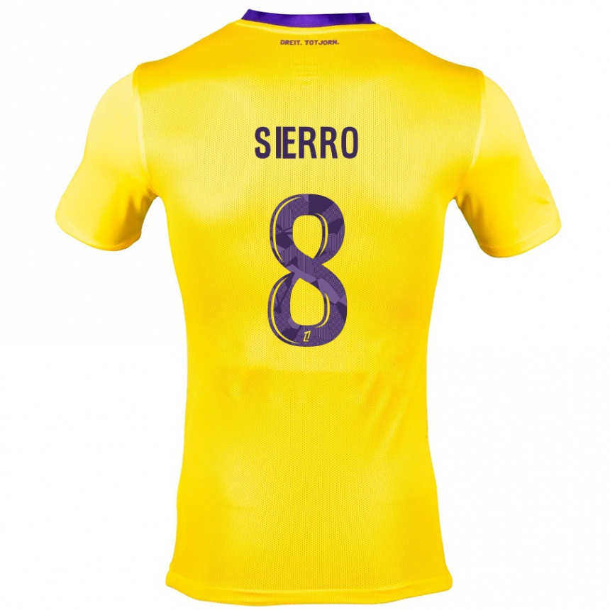 Kids Football Vincent Sierro #8 Yellow Purple Away Jersey 2024/25 T-Shirt Australia