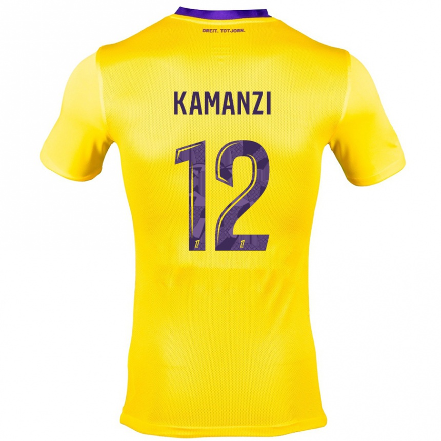 Kids Football Warren Kamanzi #12 Yellow Purple Away Jersey 2024/25 T-Shirt Australia