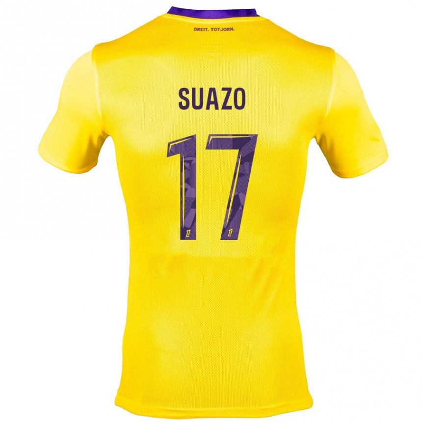 Kids Football Gabriel Suazo #17 Yellow Purple Away Jersey 2024/25 T-Shirt Australia