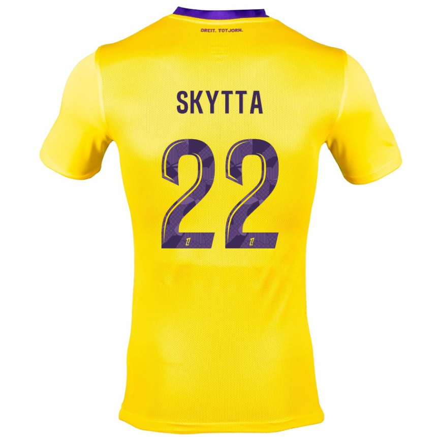 Kids Football Naatan Skyttä #22 Yellow Purple Away Jersey 2024/25 T-Shirt Australia