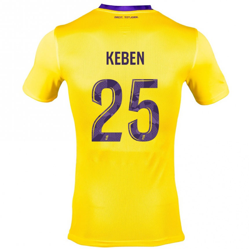 Kids Football Kévin Keben #25 Yellow Purple Away Jersey 2024/25 T-Shirt Australia