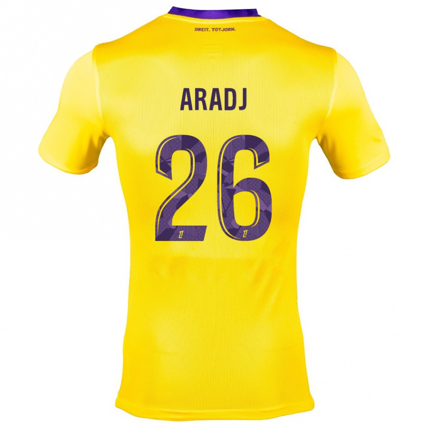 Kids Football Ylies Aradj #26 Yellow Purple Away Jersey 2024/25 T-Shirt Australia