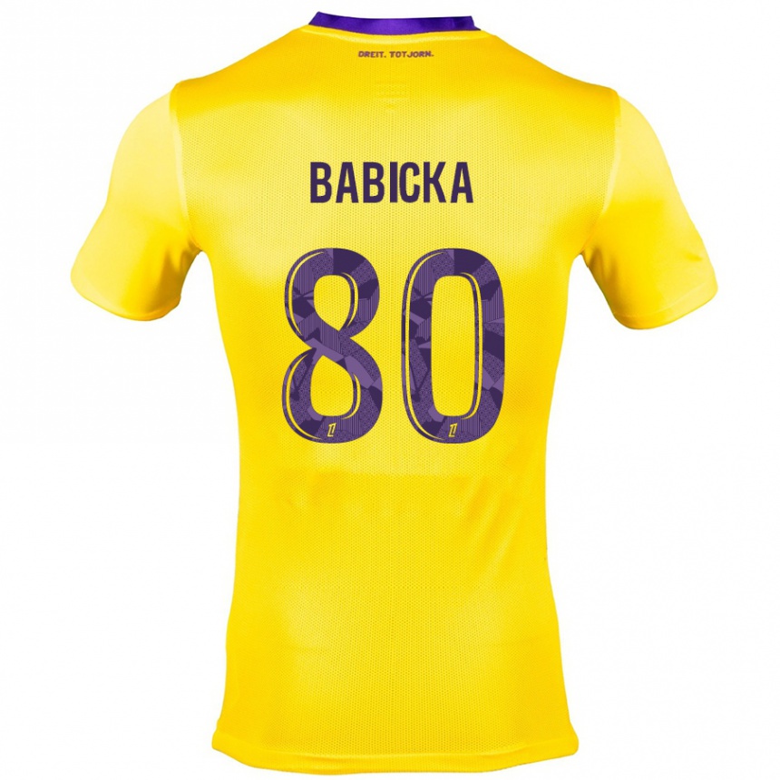 Kids Football Shavy Babicka #80 Yellow Purple Away Jersey 2024/25 T-Shirt Australia