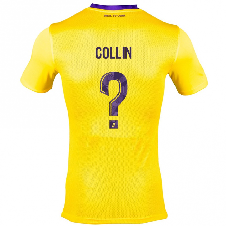 Kids Football Théo Collin #0 Yellow Purple Away Jersey 2024/25 T-Shirt Australia