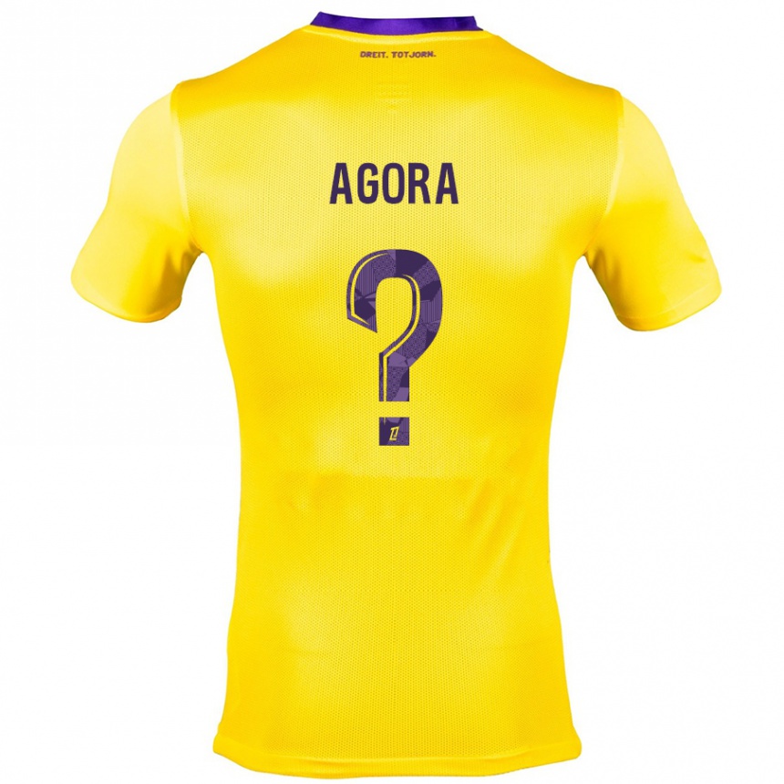 Kids Football Yannick Agora #0 Yellow Purple Away Jersey 2024/25 T-Shirt Australia