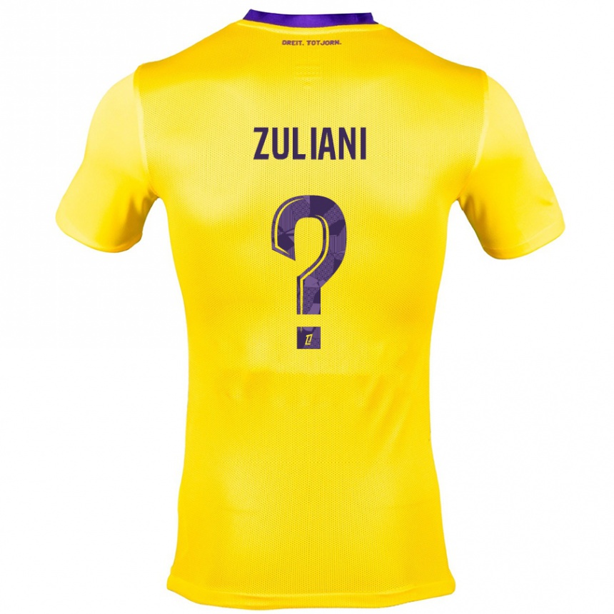 Kids Football Edhy Zuliani #0 Yellow Purple Away Jersey 2024/25 T-Shirt Australia