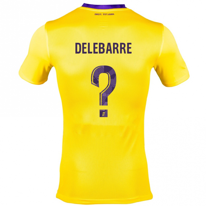 Kids Football Mathis Delebarre #0 Yellow Purple Away Jersey 2024/25 T-Shirt Australia