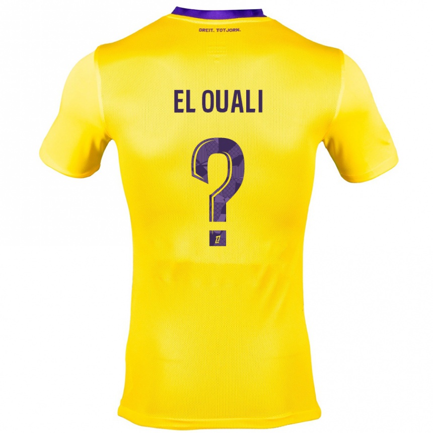 Kids Football Adam El Ouali #0 Yellow Purple Away Jersey 2024/25 T-Shirt Australia