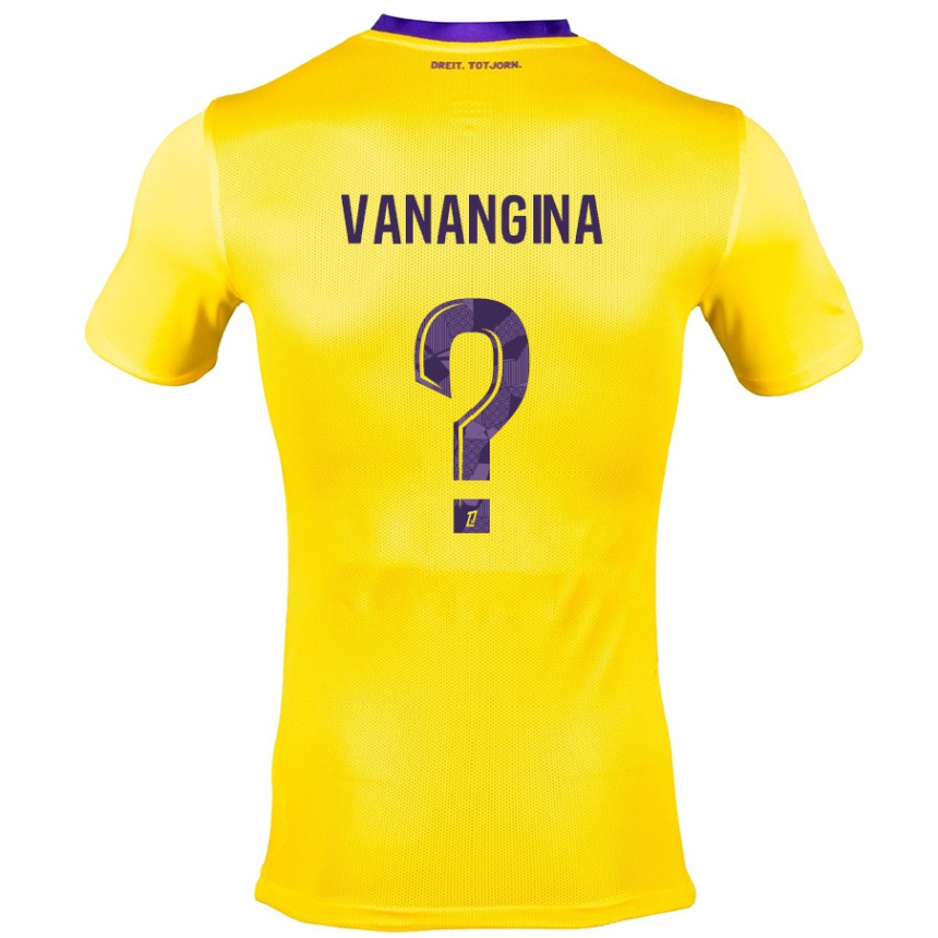 Kids Football Mechack Niombo Vanangina #0 Yellow Purple Away Jersey 2024/25 T-Shirt Australia