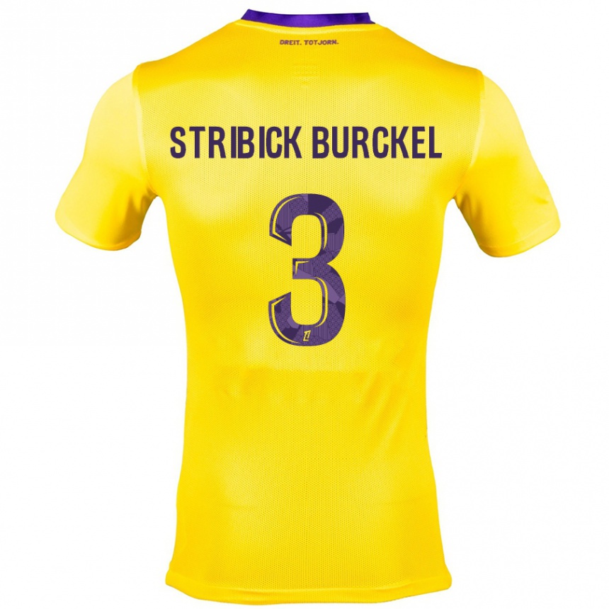 Kids Football Laetitia Stribick-Burckel #3 Yellow Purple Away Jersey 2024/25 T-Shirt Australia