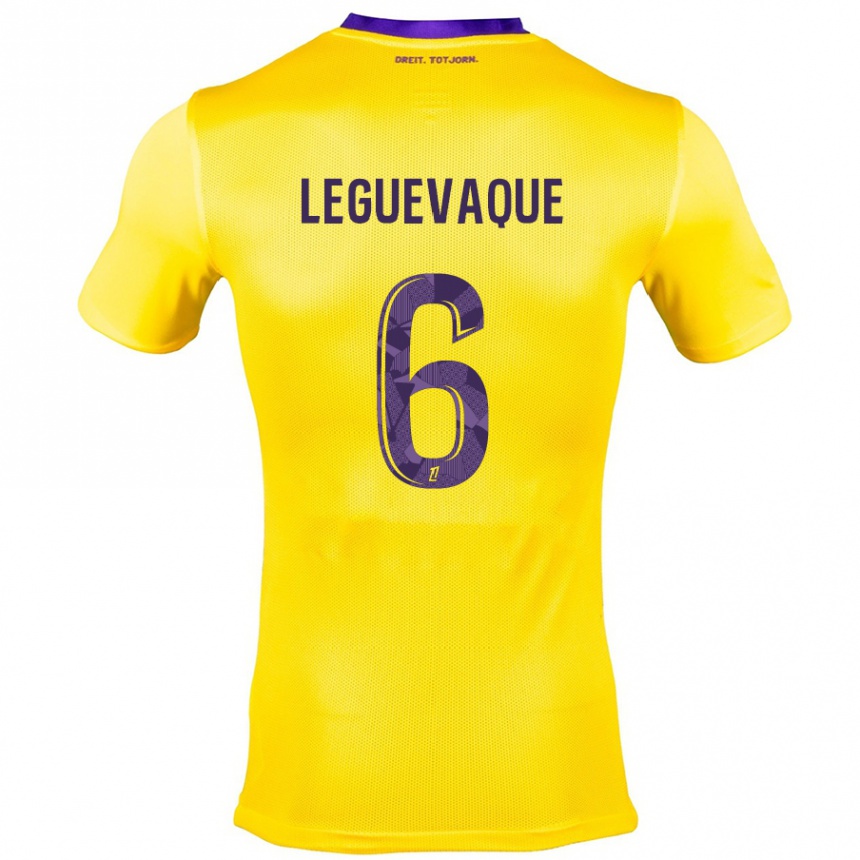 Kids Football Laurie Leguevaque #6 Yellow Purple Away Jersey 2024/25 T-Shirt Australia