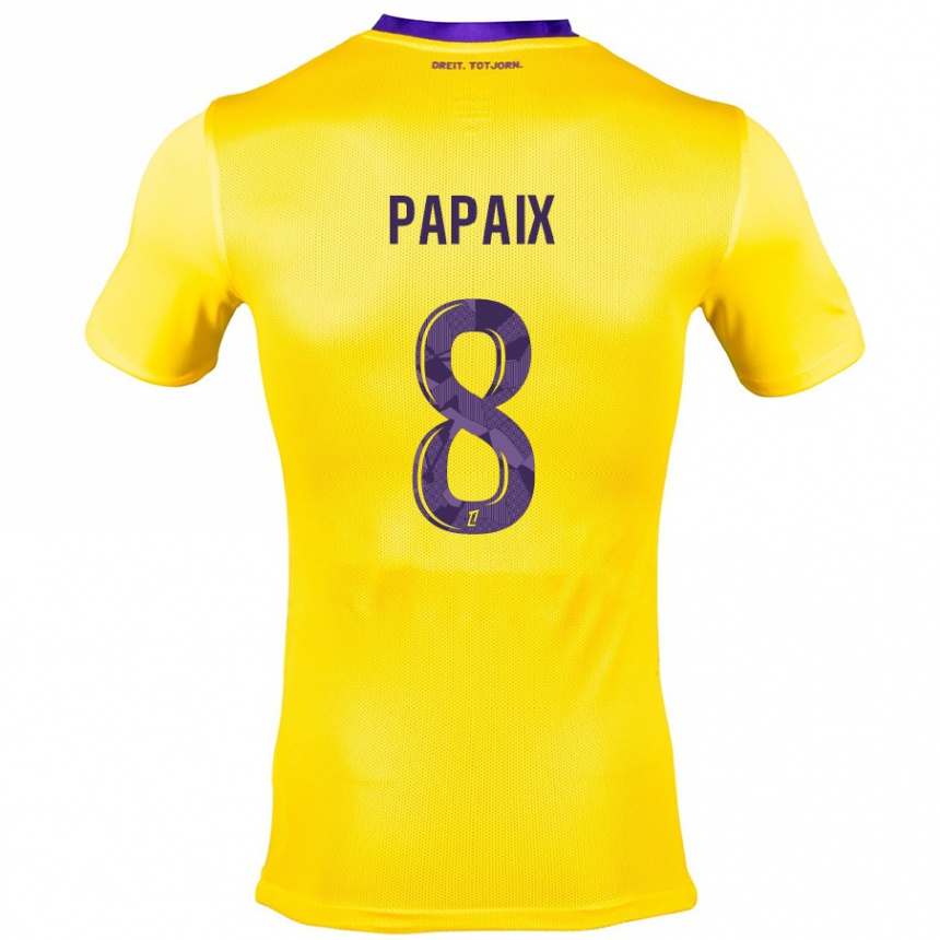 Kids Football Pauline Papaix #8 Yellow Purple Away Jersey 2024/25 T-Shirt Australia