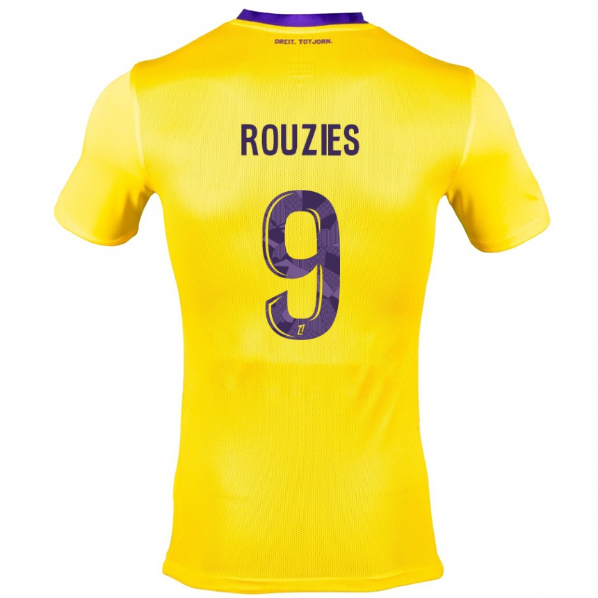 Kids Football Manon Rouzies #9 Yellow Purple Away Jersey 2024/25 T-Shirt Australia