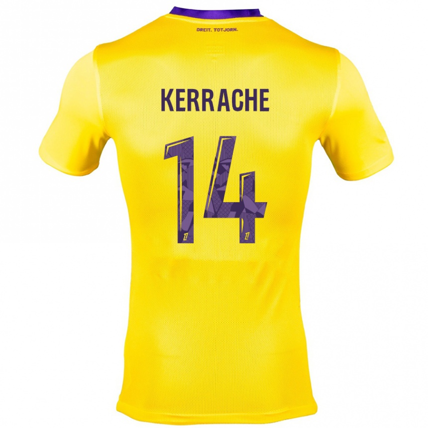 Kids Football Marina Kerrache #14 Yellow Purple Away Jersey 2024/25 T-Shirt Australia