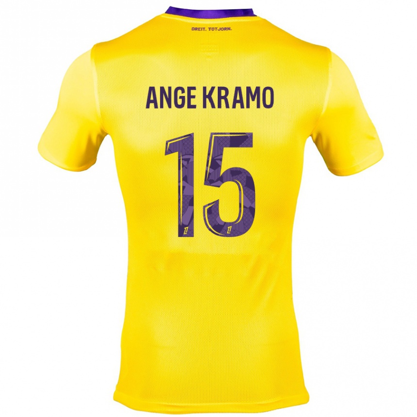 Kids Football Marie Ange Kramo #15 Yellow Purple Away Jersey 2024/25 T-Shirt Australia