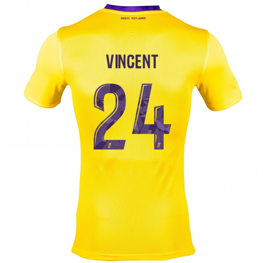 Kids Football Magalie Vincent #24 Yellow Purple Away Jersey 2024/25 T-Shirt Australia