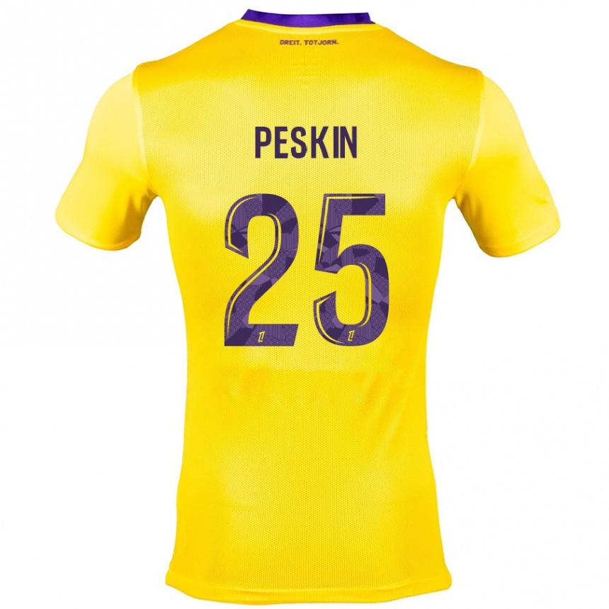 Kids Football Kelso Peskin #25 Yellow Purple Away Jersey 2024/25 T-Shirt Australia