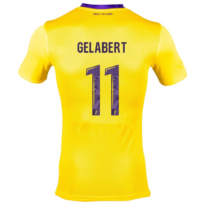 Kids Football César Gelabert #11 Yellow Purple Away Jersey 2024/25 T-Shirt Australia